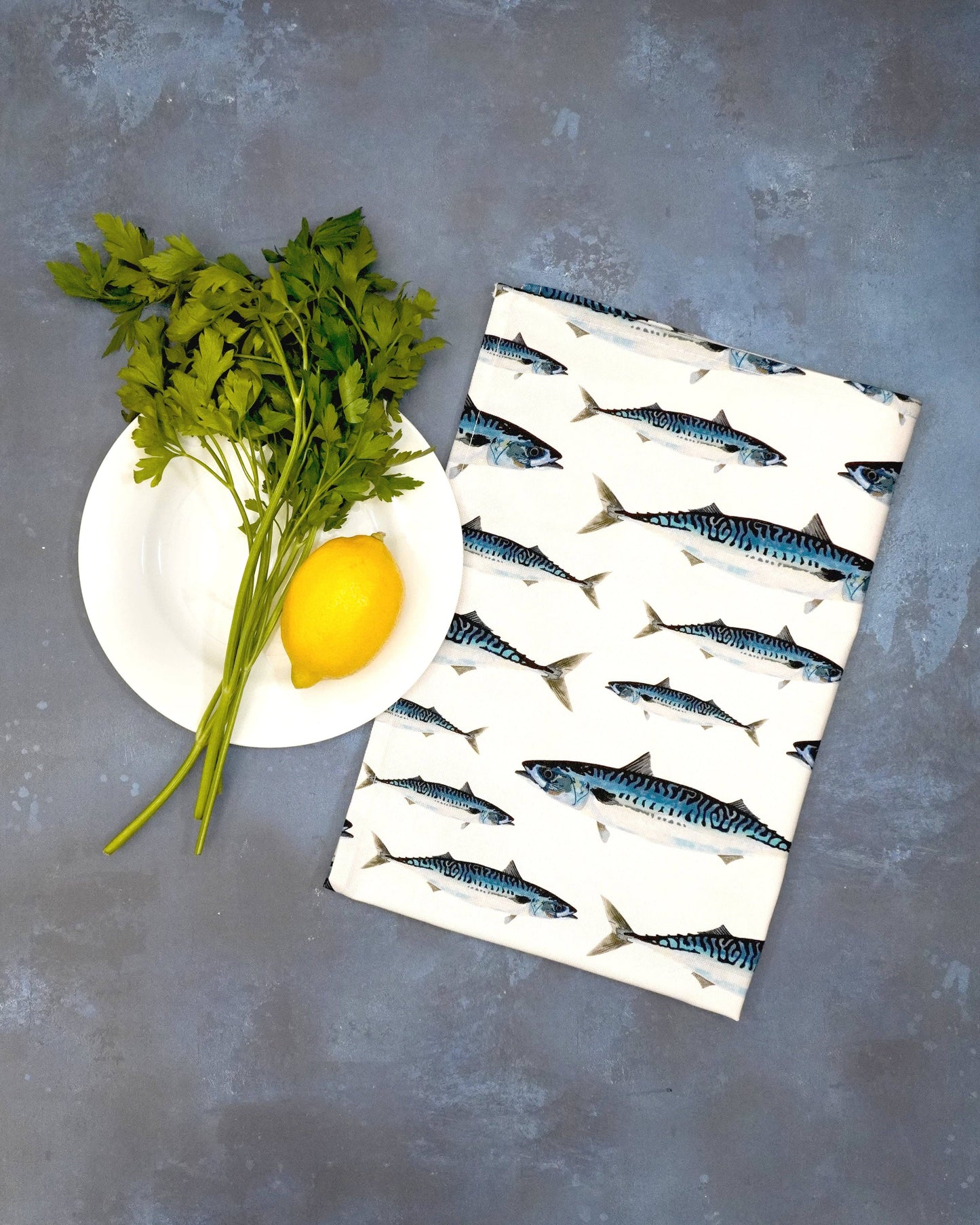 Mackerel Tea Towel – 100% Cotton - Seaside Kitchen Towel