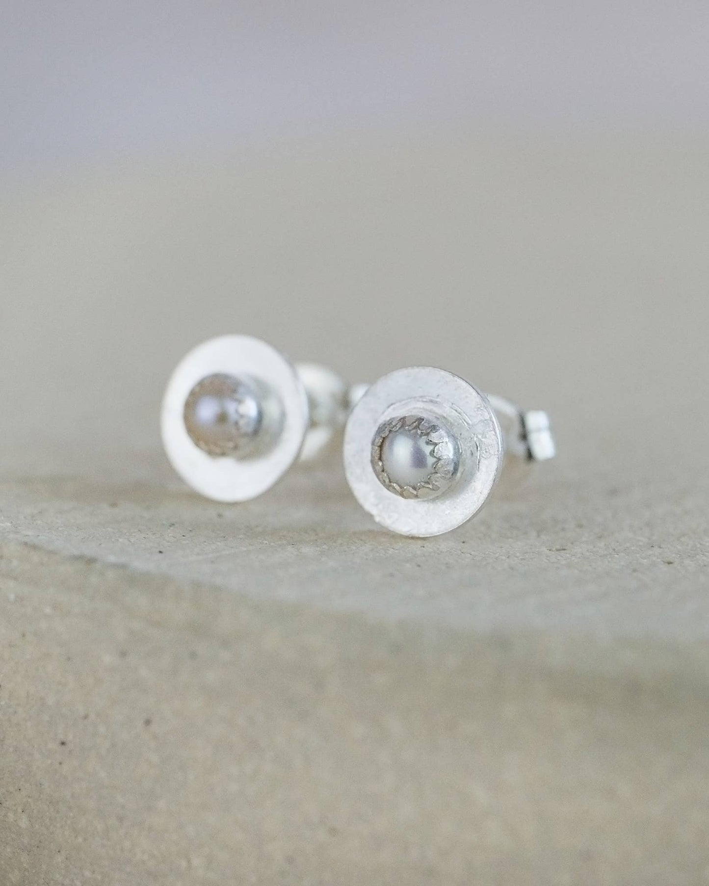 Lucy Kemp Jewellery - Sterling Silver Birthstone Disc Studs