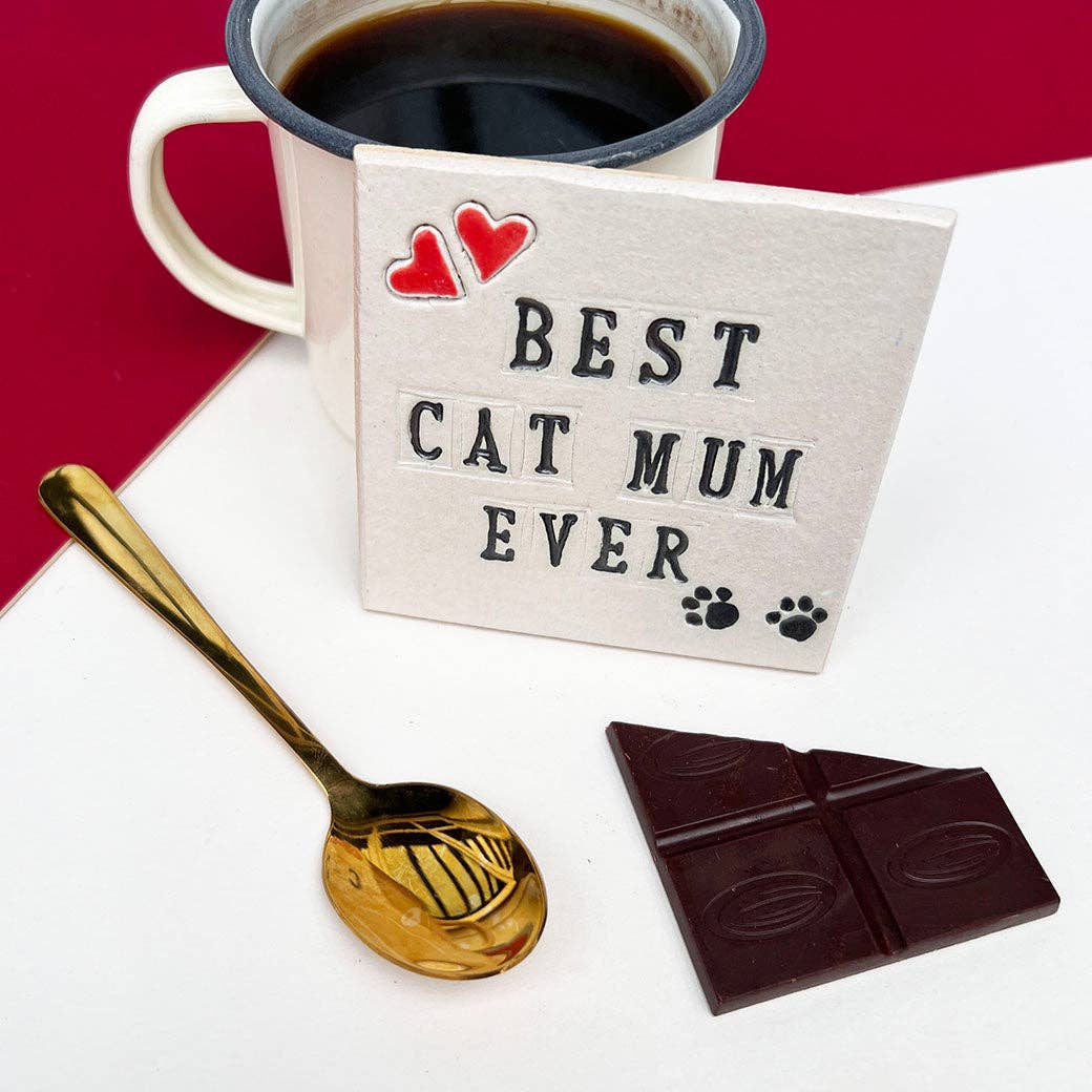Best Cat Mum Ever Ceramic Coaster