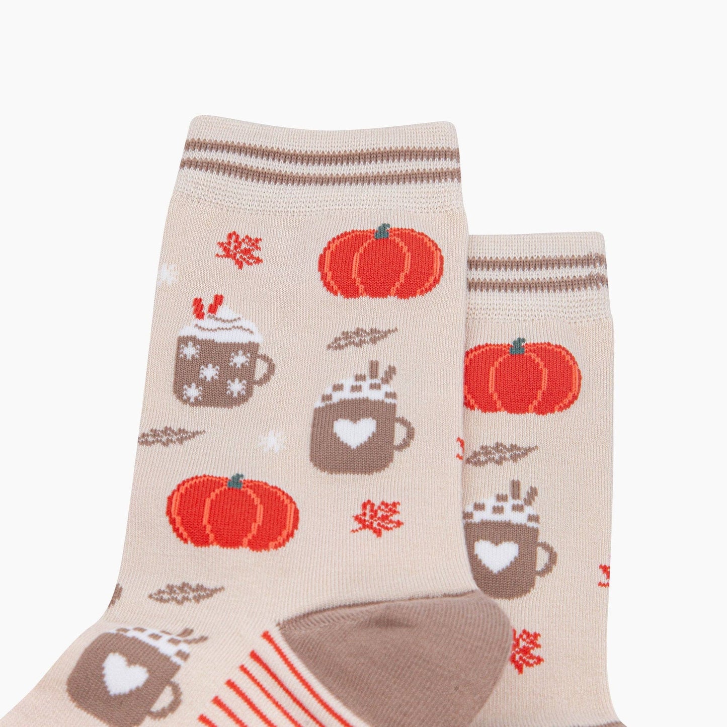 Pumpkin Spice Women's Bamboo Socks in Cream