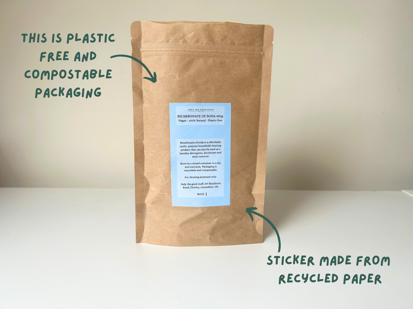 Only The Good Stuff - Bicarbonate of Soda- 450g- Plastic free