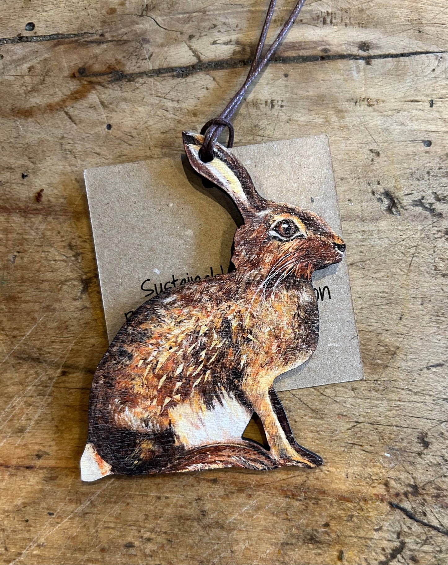 Clare O’Neill Artworks - Sitting Brown Hare birch plywood decoration