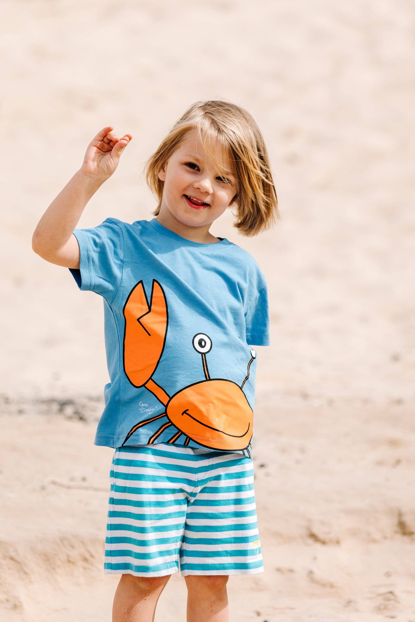 Gone Crabbing - Totally Clawsome T-shirt - Sailor Blue