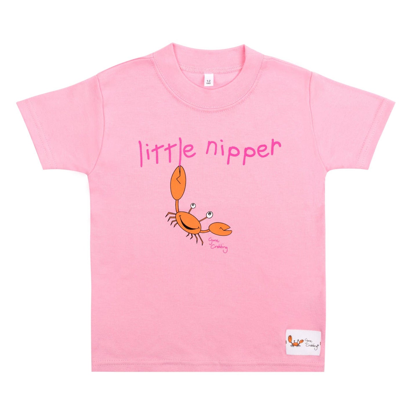 Gone Crabbing - Little Nipper Baby T - Shirt - Shell Pink