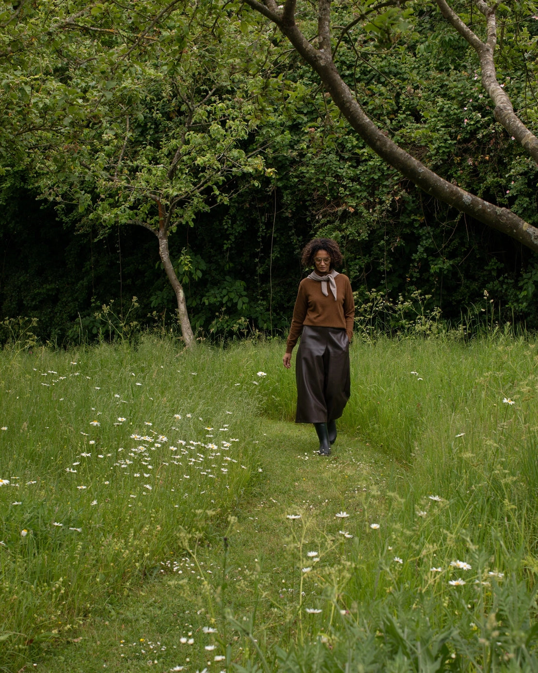 Chalk UK - Darcy faux leather trousers - brown