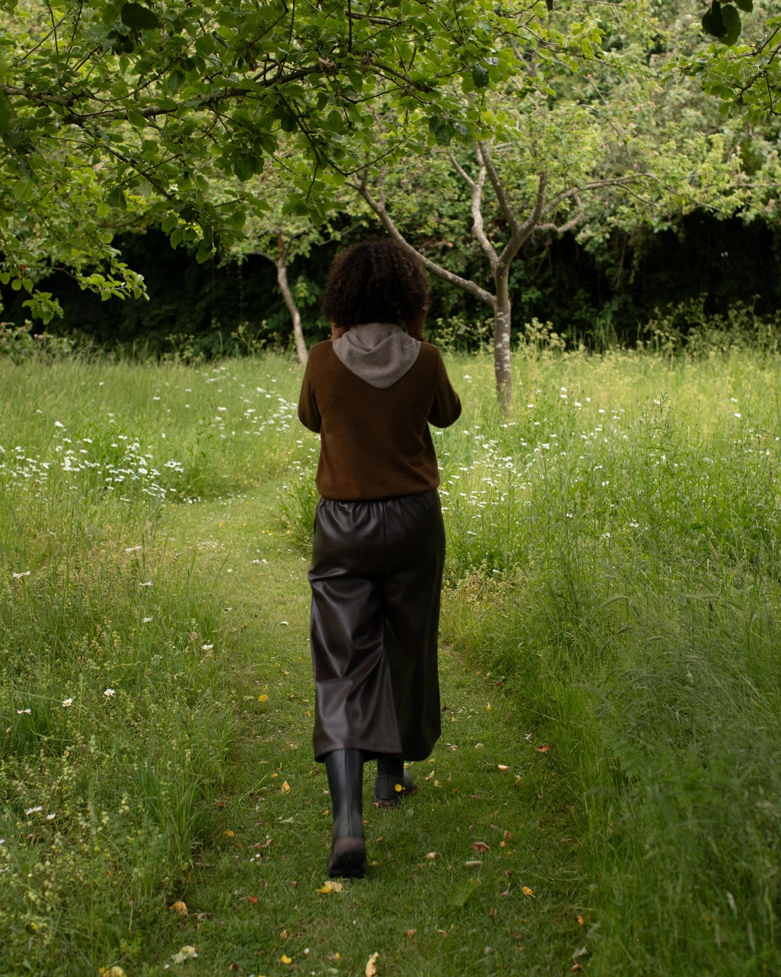 Chalk UK - Darcy faux leather trousers - brown