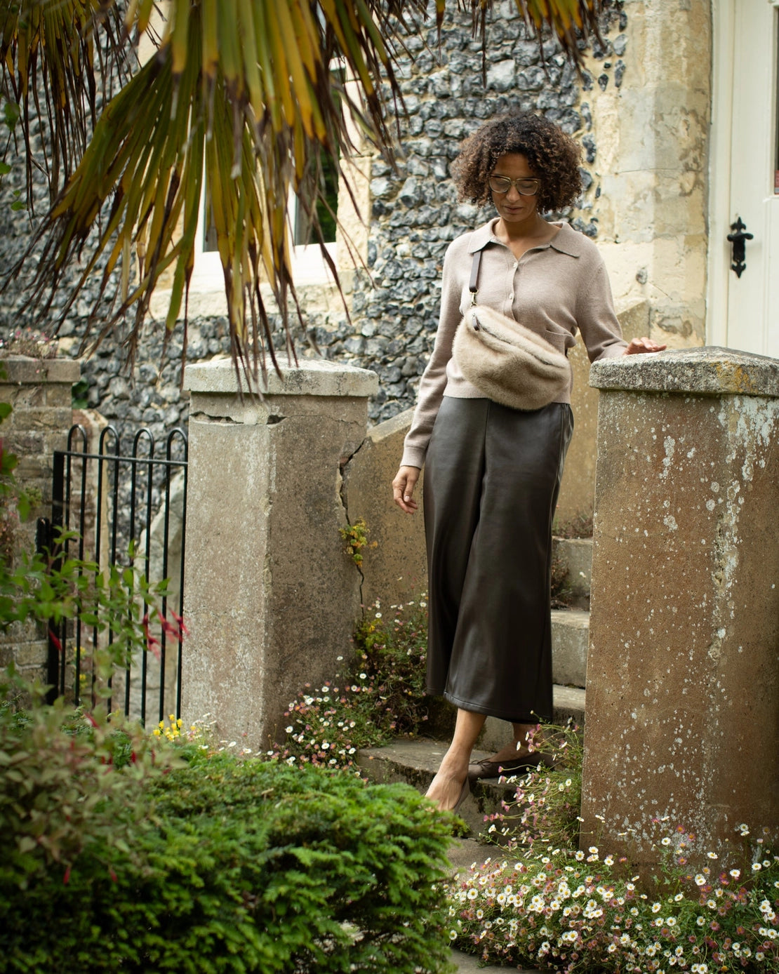 Chalk UK - Darcy faux leather trousers - brown