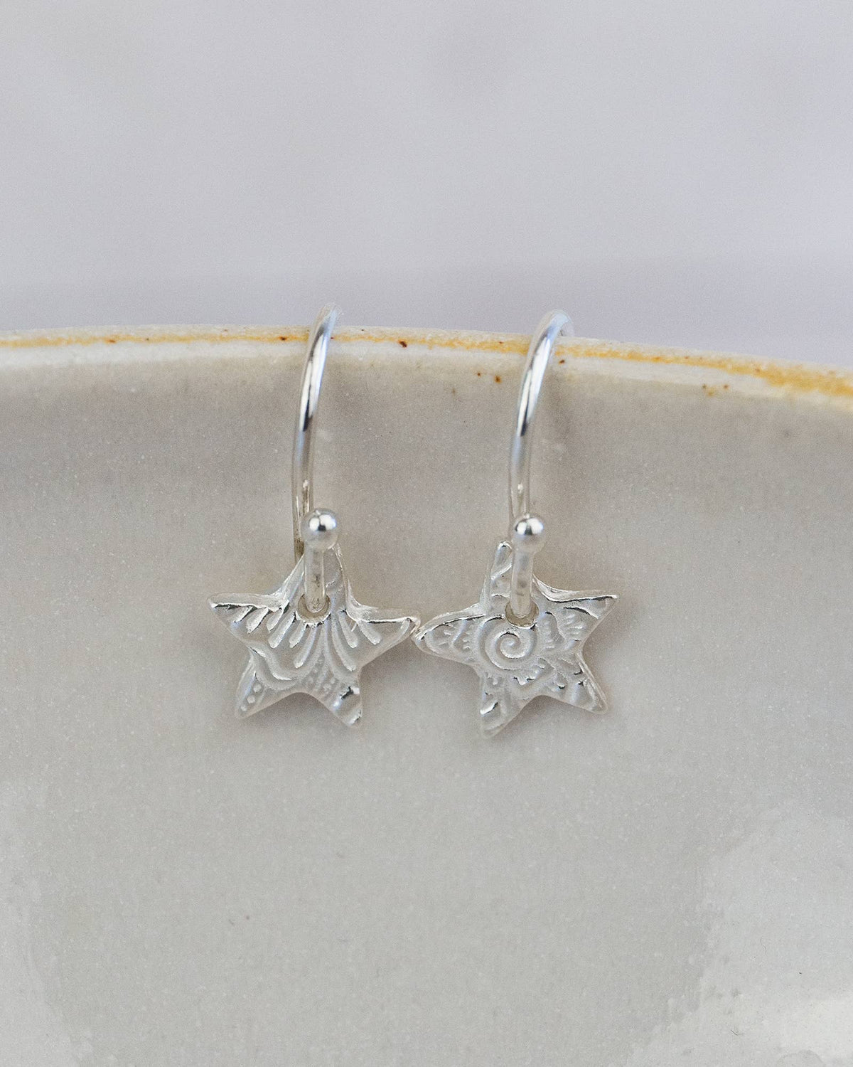 Lucy Kemp - Sterling Silver Mini Textured Earrings