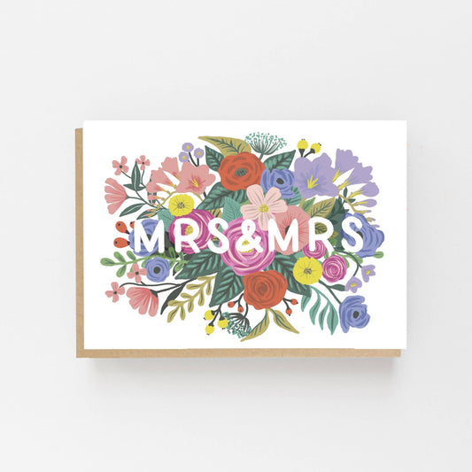 Lomond Paper Co - Mrs & Mrs Floral Wedding Card