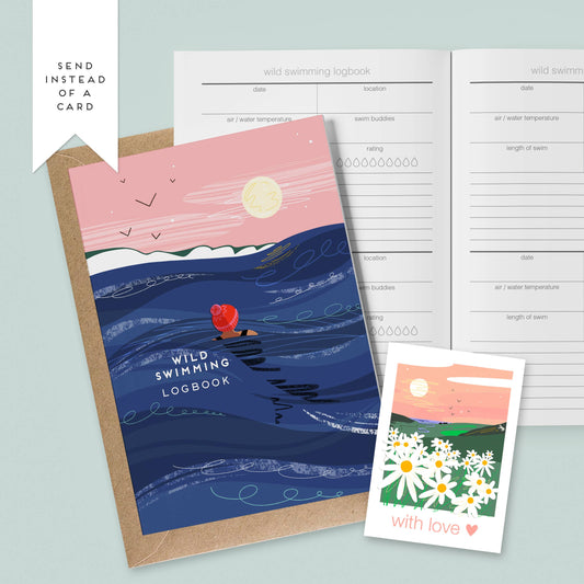 Onneke - Wild swimming logbook sea swimming notebook A5 coastal gift