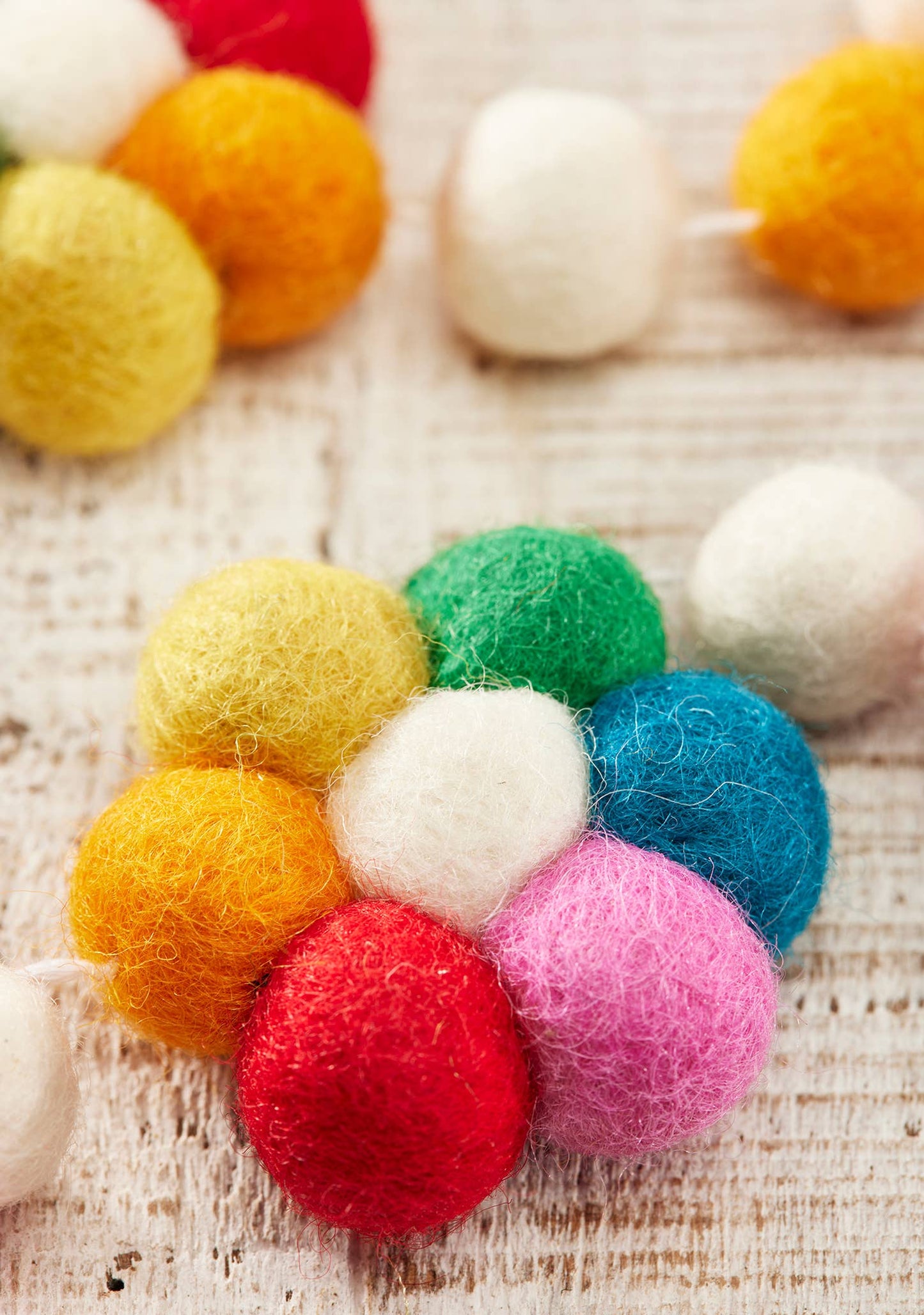 Namaste - Felt Rainbow Flower Garland