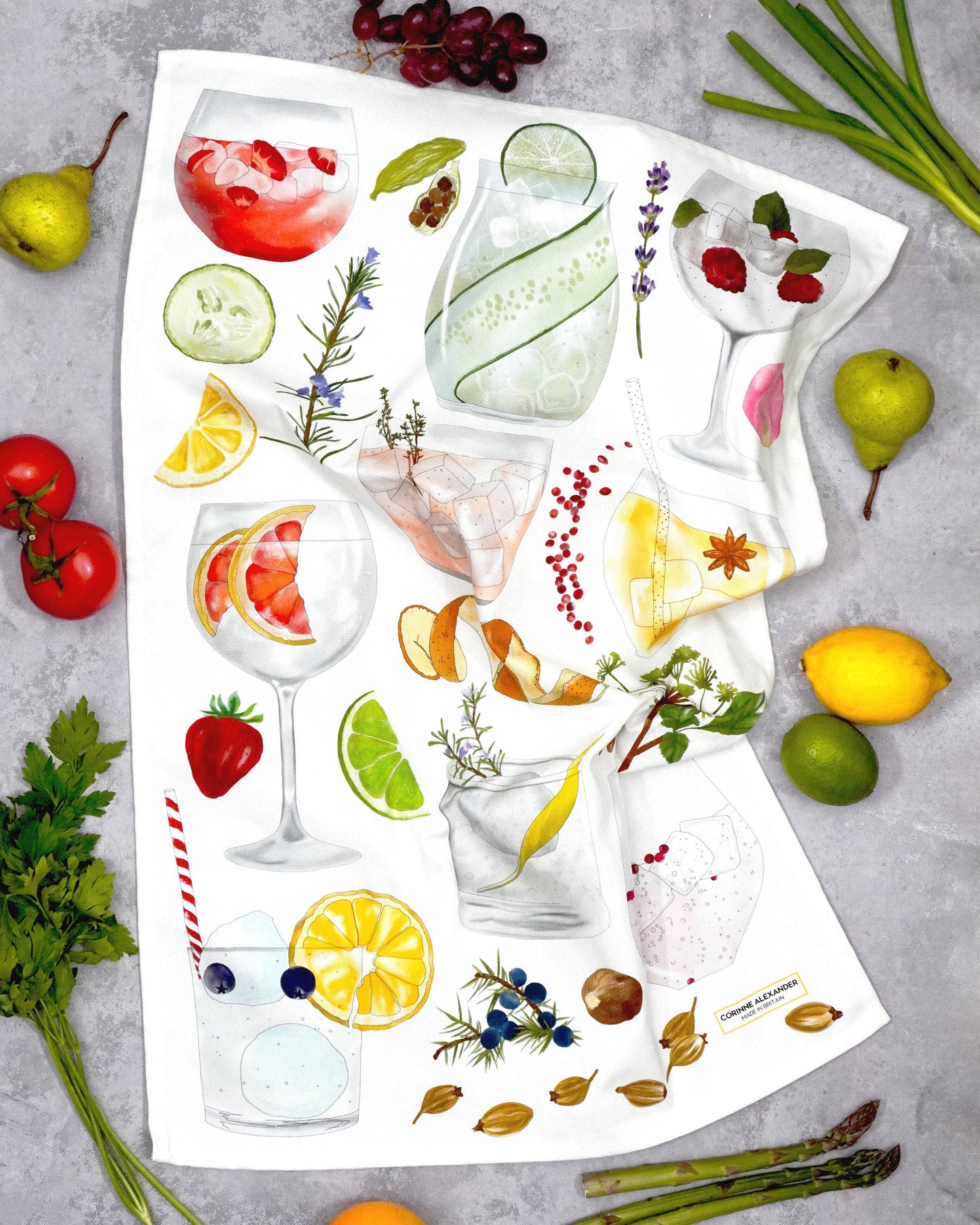 G&T Tea Towel - British Made – 100% Cotton – Gin Gift