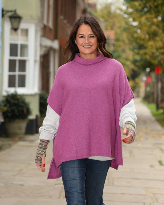 Cadenza Italy Ltd - Classic Cashmere Blend Tunic: Magenta