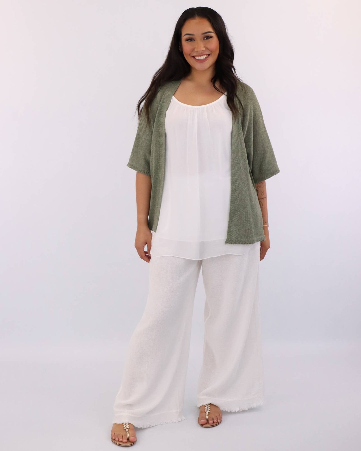 Cadenza Italy Ltd - Cotton Blend Short Kimono