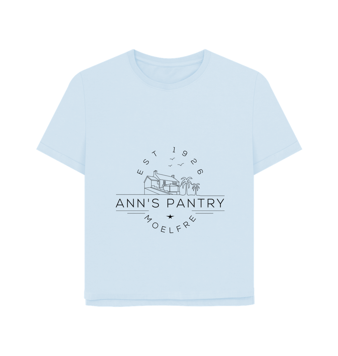 Sky Blue Ann's Pantry Women's Boxy tee Logo 1