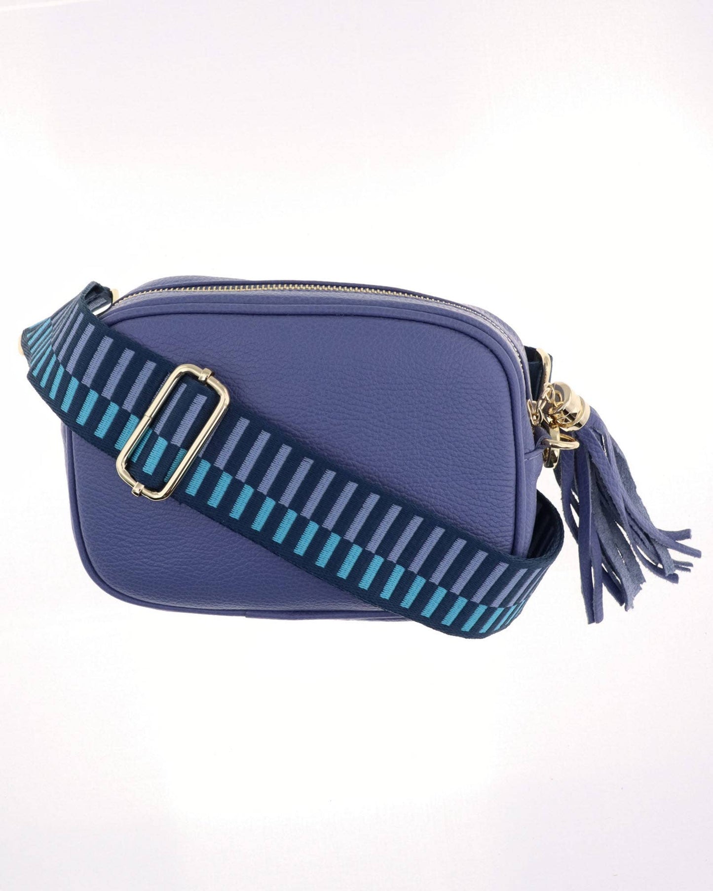 Cadenza Tassel Crossbody Leather Camera Bag: Ultraviolet