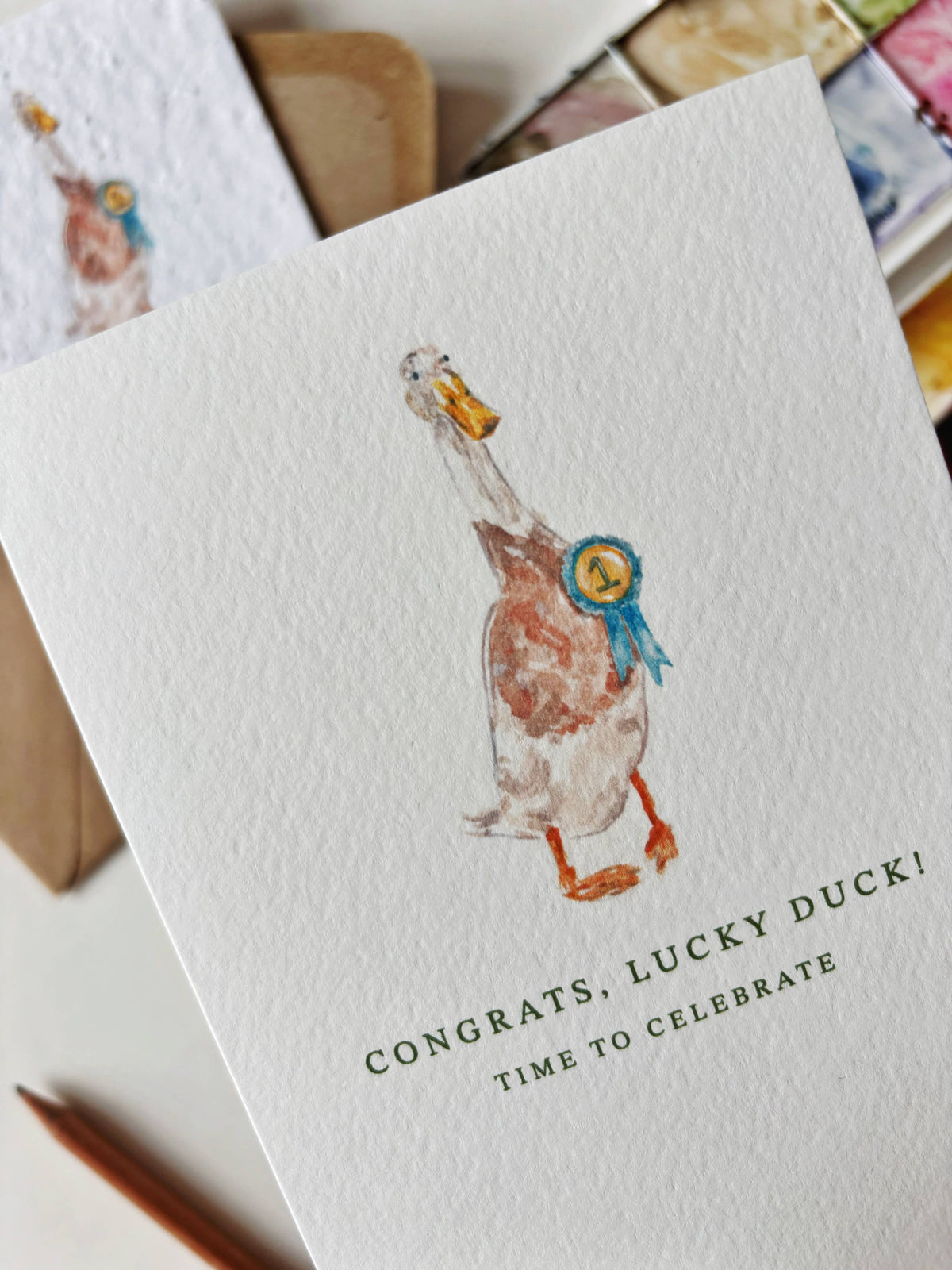 Honey & Incense - Congrats Lucky Duck Card | Quacking Puns