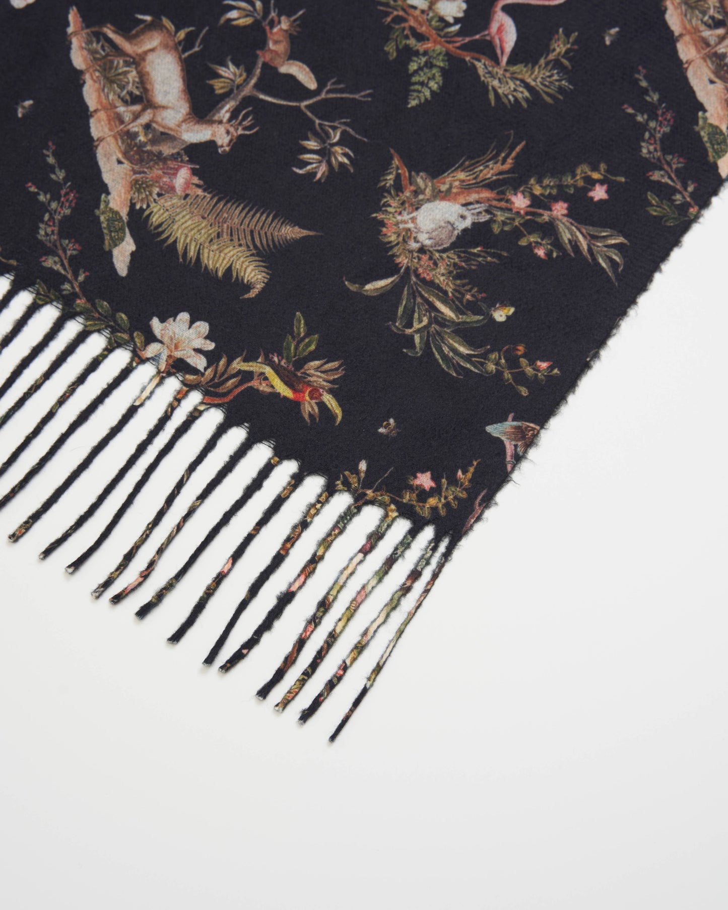 FABLE Wonderland Black Scarf with Tassels
