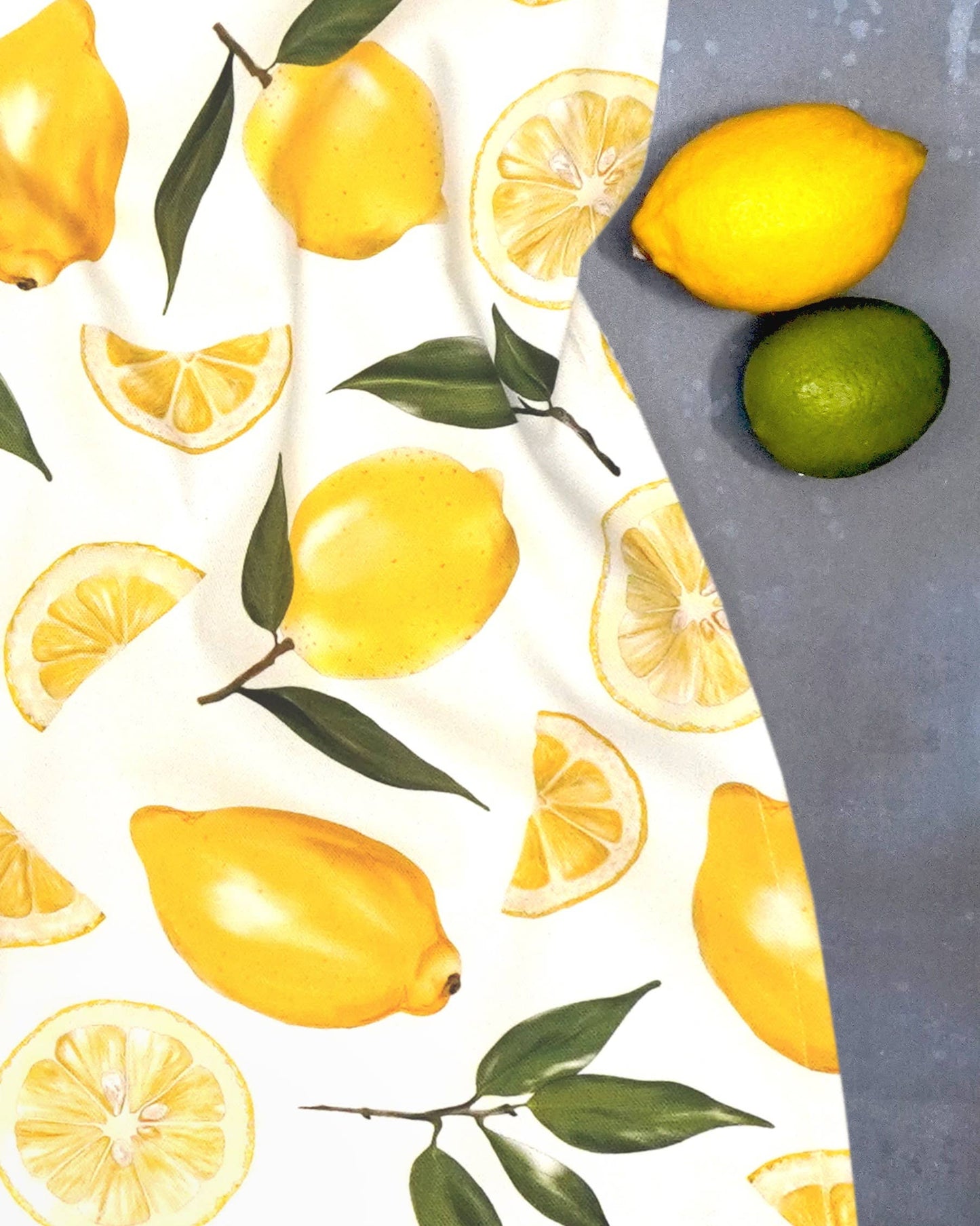 Lemon Tea Towel - British - Cotton – Yellow Kitchen Towel