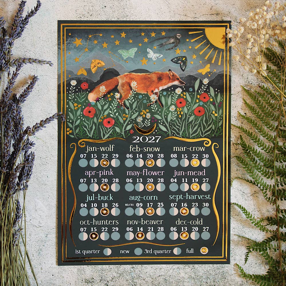 Glitter & Earth - A4 moon calendar 2027