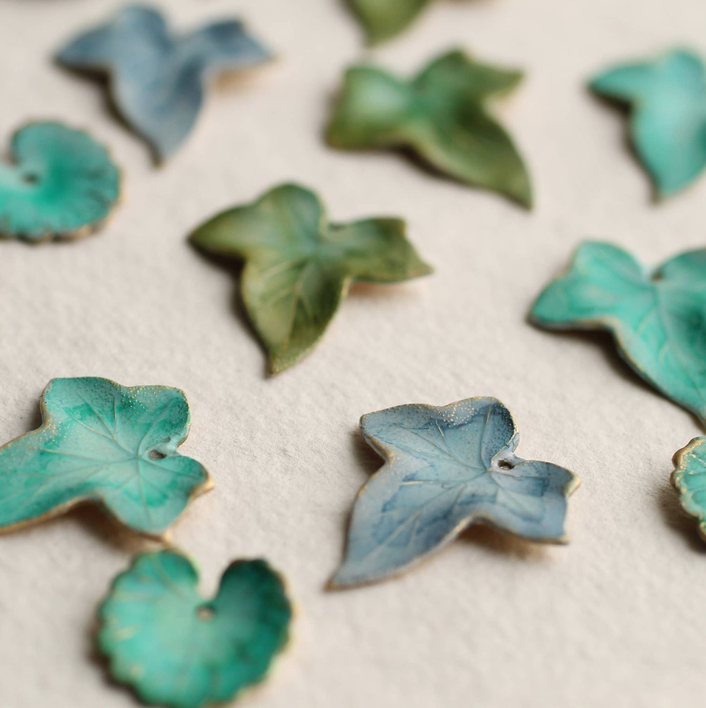 Silk Purse, Sow's Ear - Seafoam Turquoise Leaf Earrings