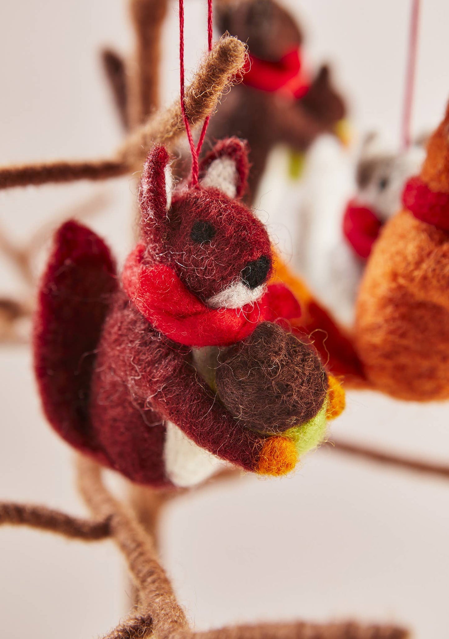Namaste - Felt Squirrel With Acorn Decoration