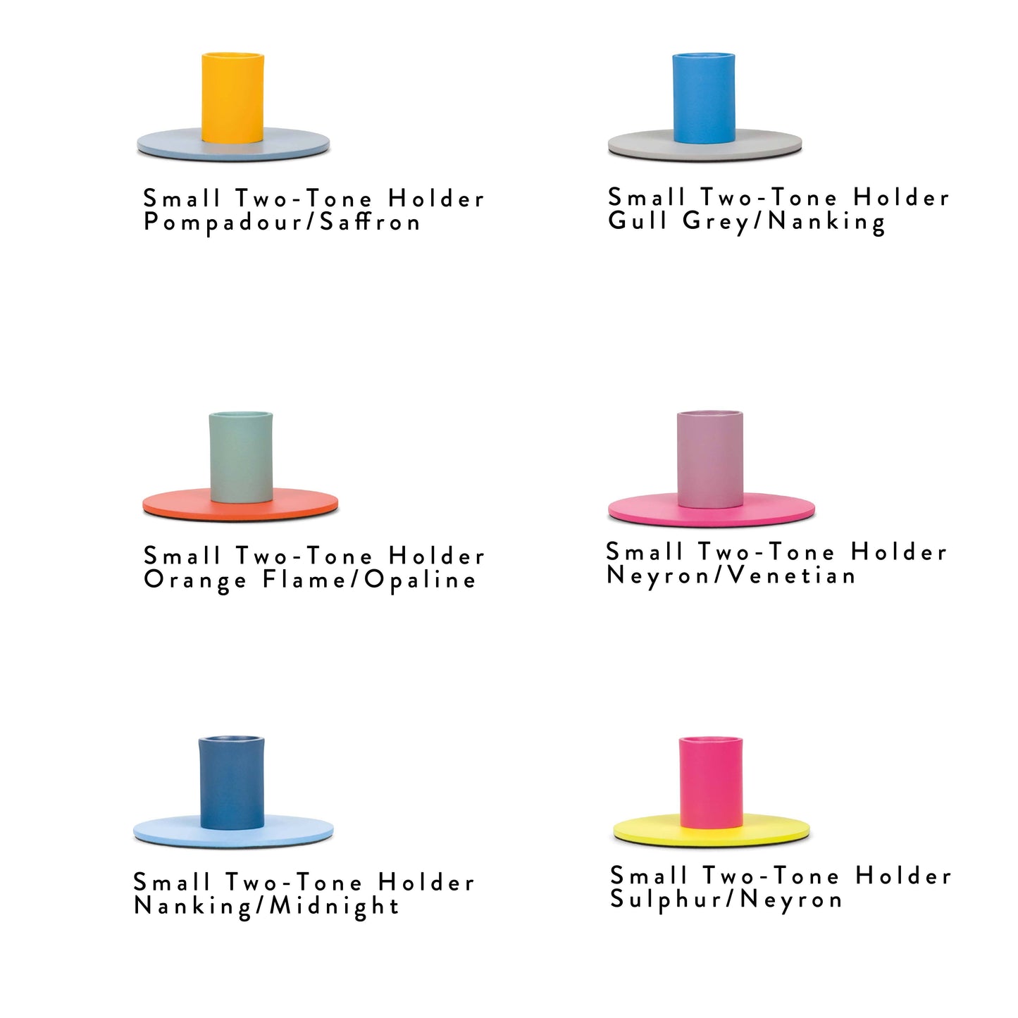 British Colour Standard - Small 4cm Two-Tone Metal Candleholders