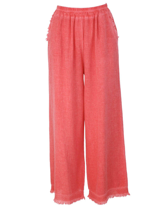 Cadenza Linen and Cotton Blend Trousers: One Size