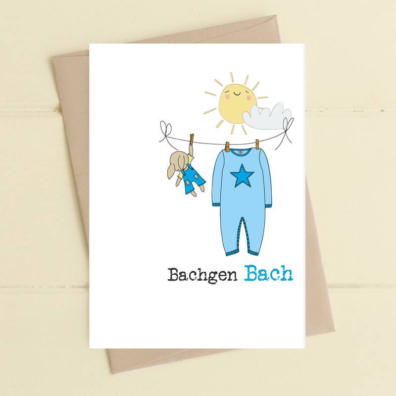 Welsh Card - Bachgen Bach (New Baby Boy)