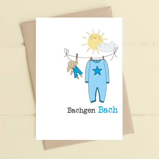 Welsh Card - Bachgen Bach (New Baby Boy)