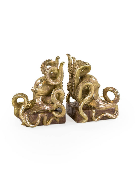 McGowan & Rutherford Ltd - Gold Octopus Pair of Bookends
