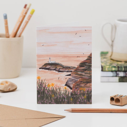 Joy Jen Studio - Landscape Card - Ynys Lawd (South Stack) Cliffs, Anglesey