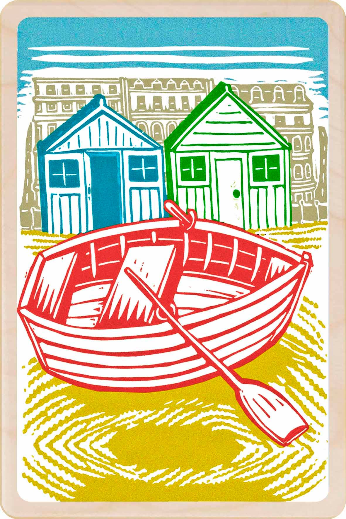 The Wooden Postcard Company - BEACH HUTS wooden postcard