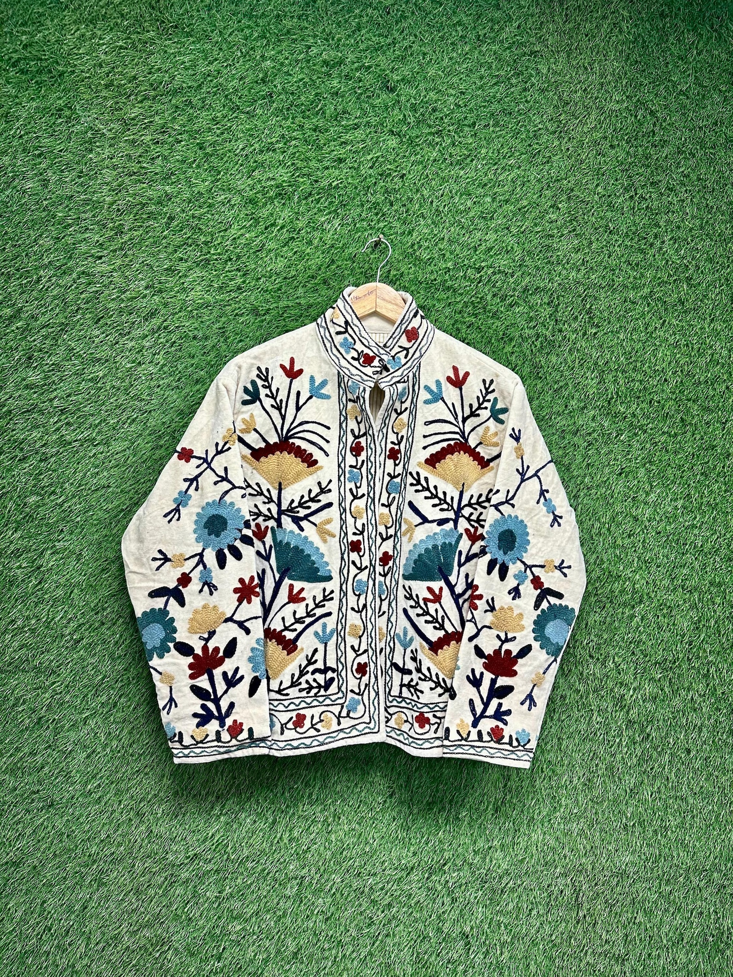 Boho Suzani Jackets, Hand Embroidered Cotton Velvet Quilted
