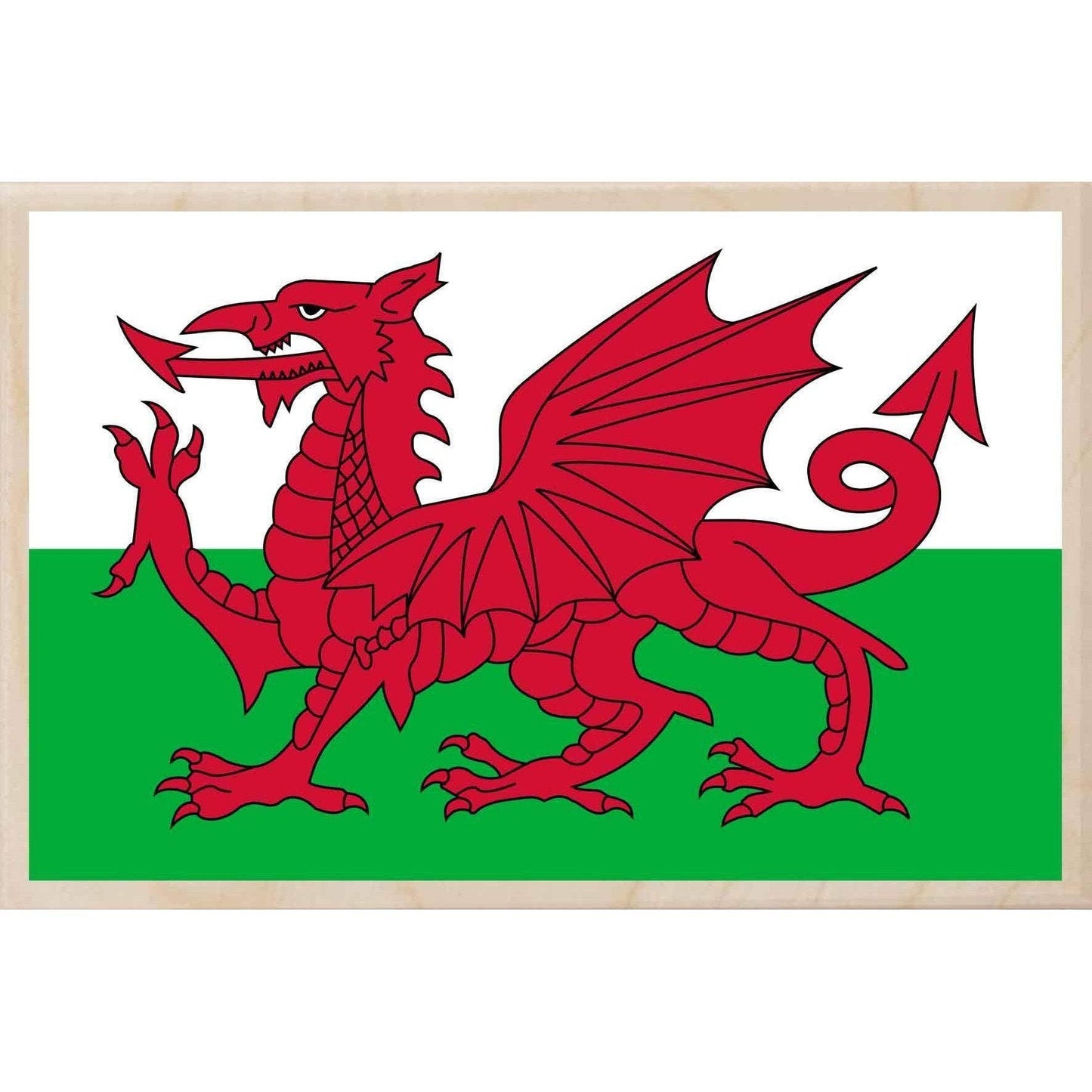 The Wooden Postcard Company  WELSH DRAGON sustainable wood magnet