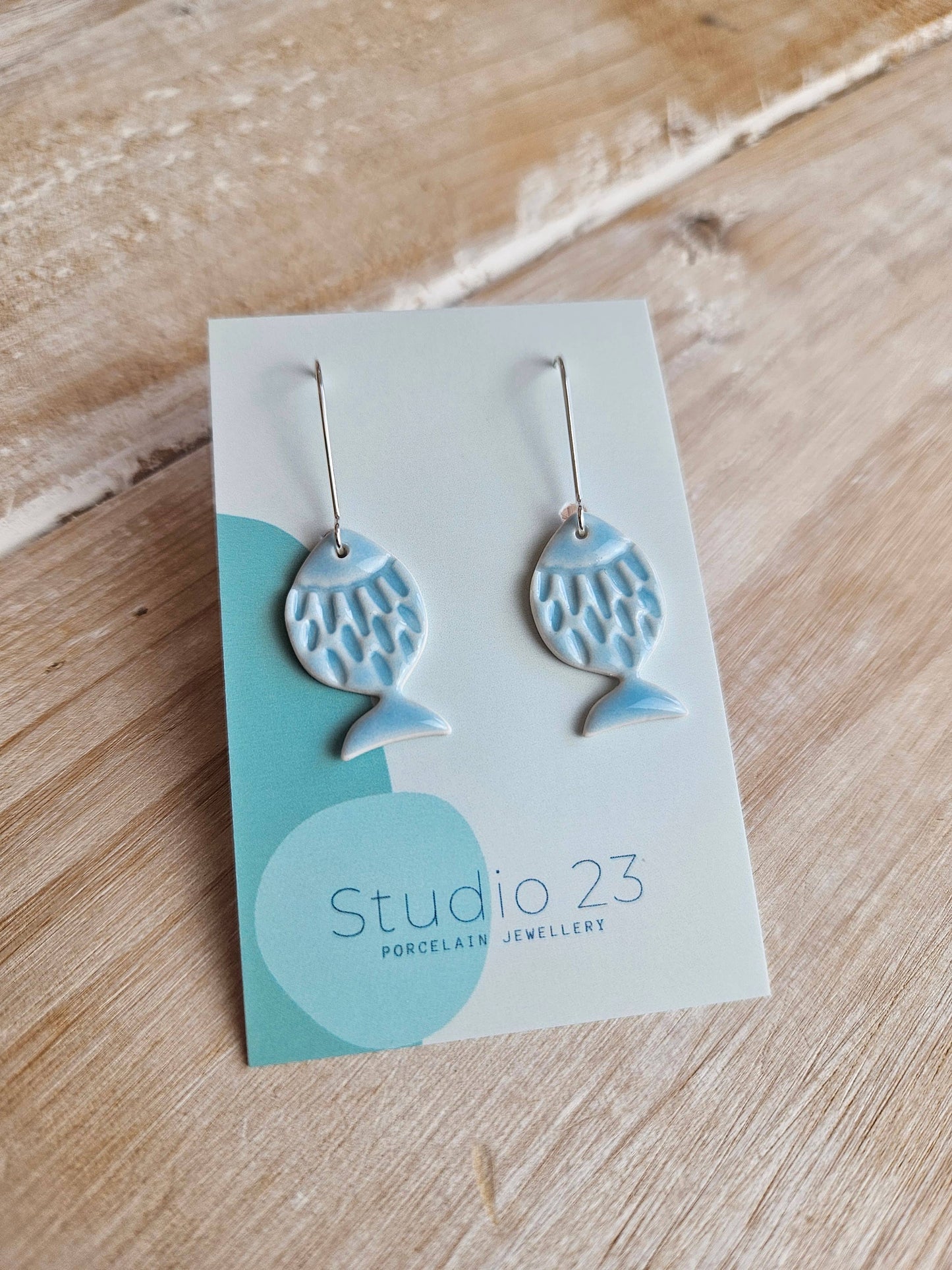 Studio 23 Ceramics - Drop Fish Earring Pair