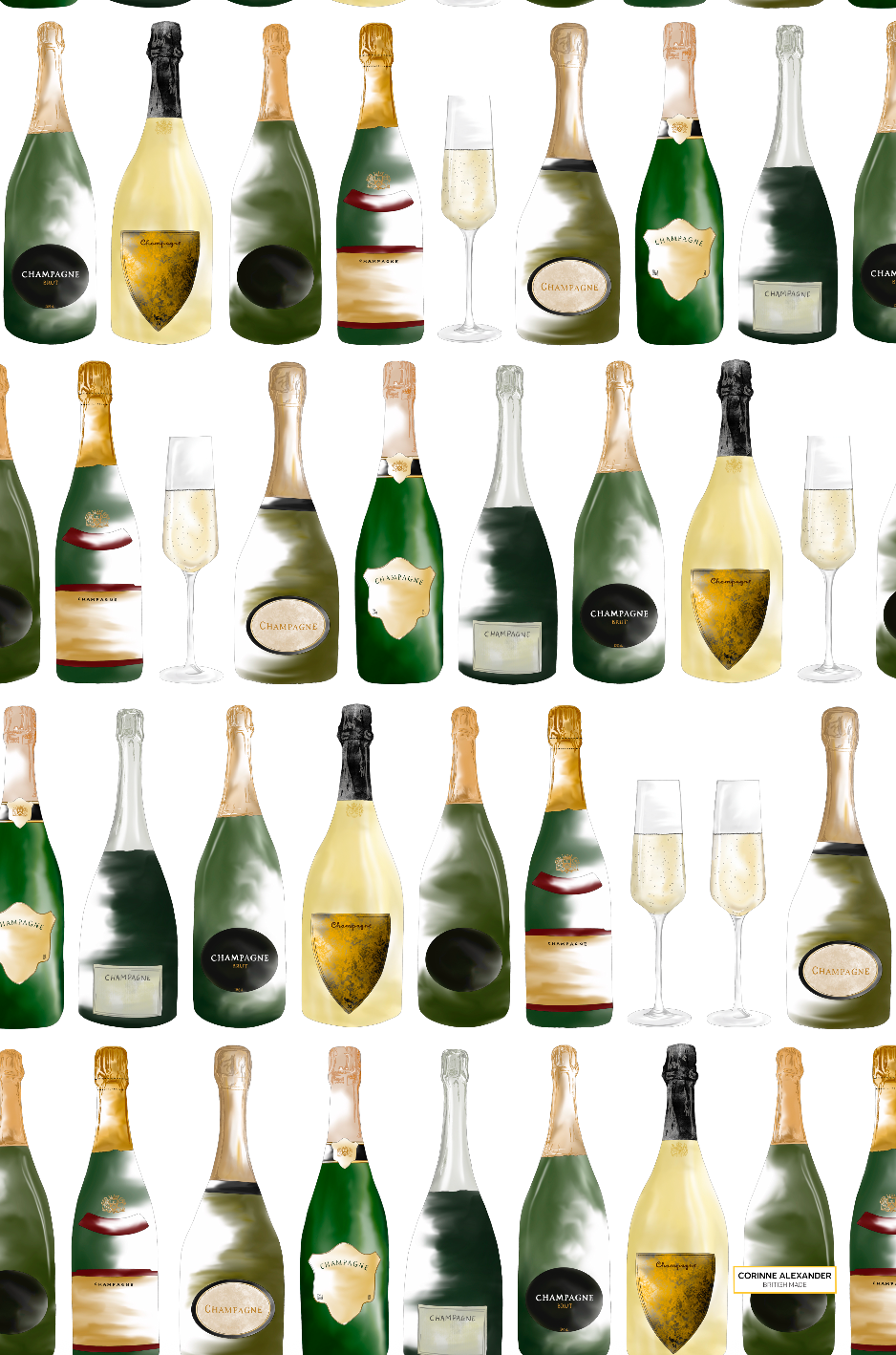 Champagne Tea Towel - 100% Cotton - Champagne Please