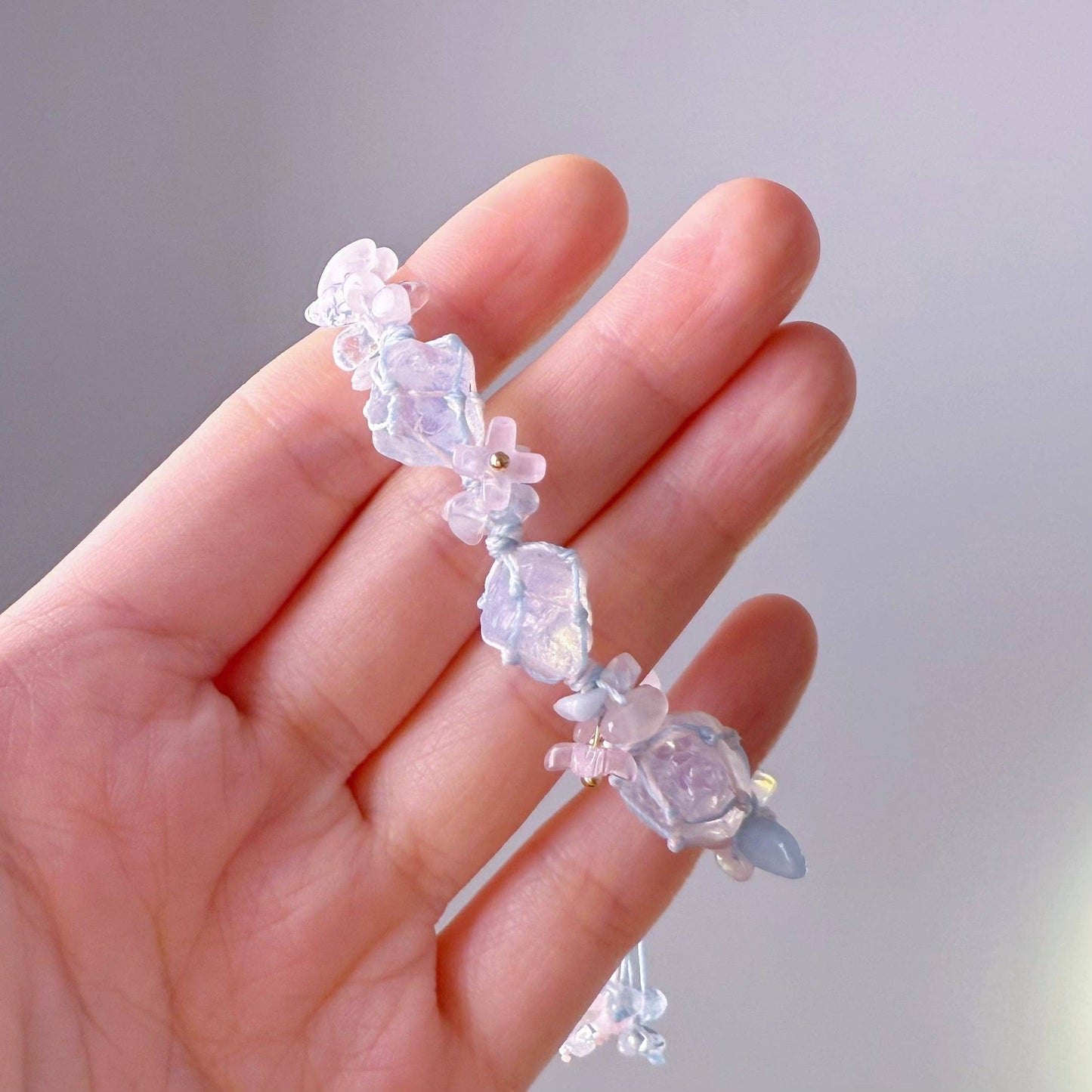 Ninaouity -  - Crown Chakra Lavender Amethyst Handmade Macrame Crystal Bracelet