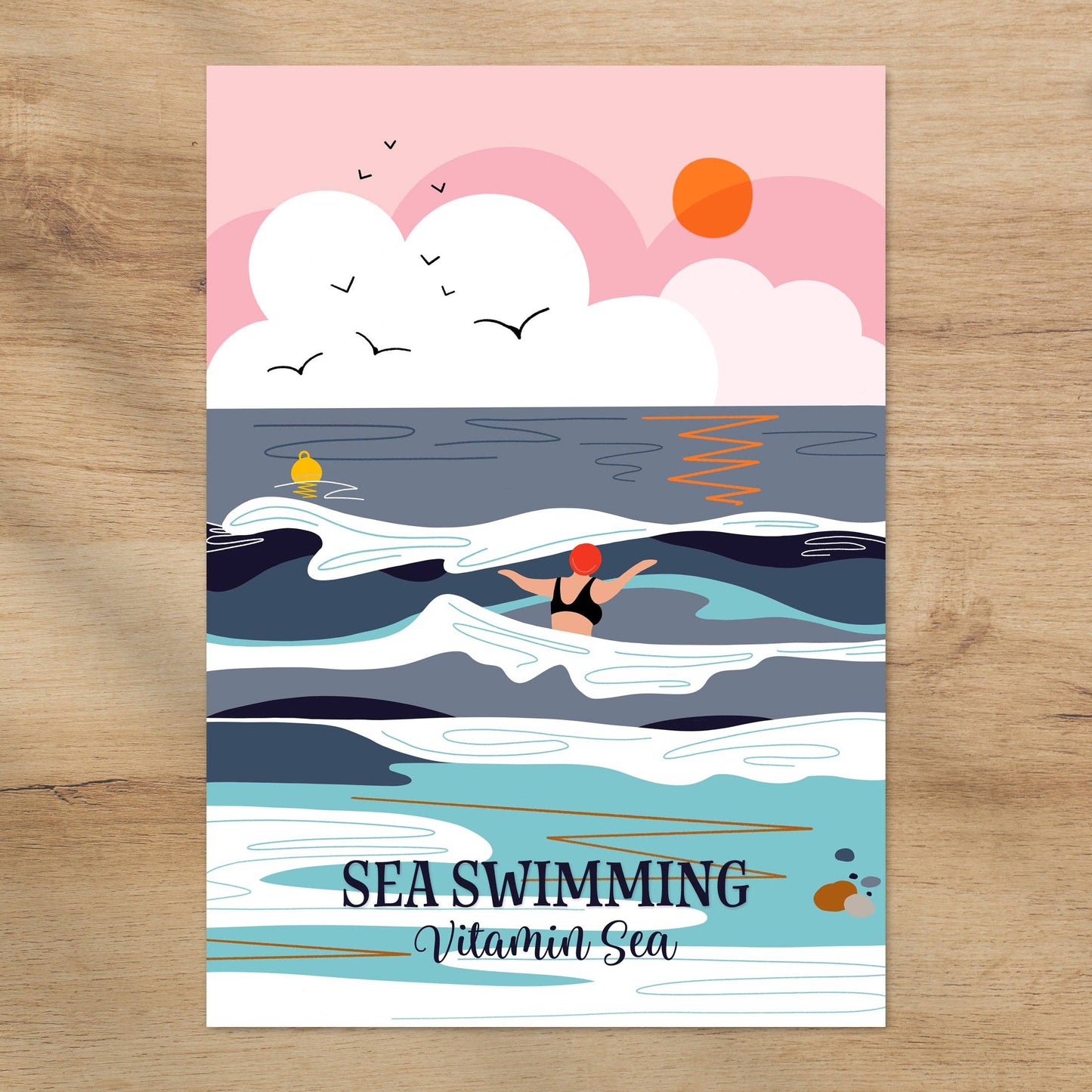 Sea Swimming Greeting Card