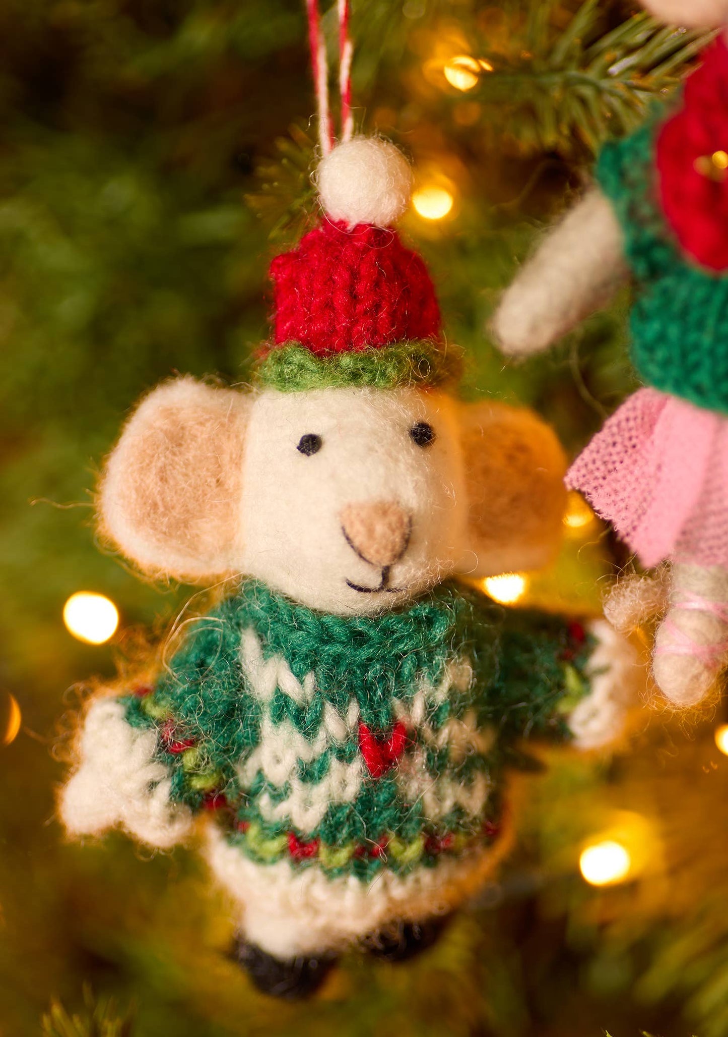 Namaste - Felt Christmas Mice Wearing Jumpers