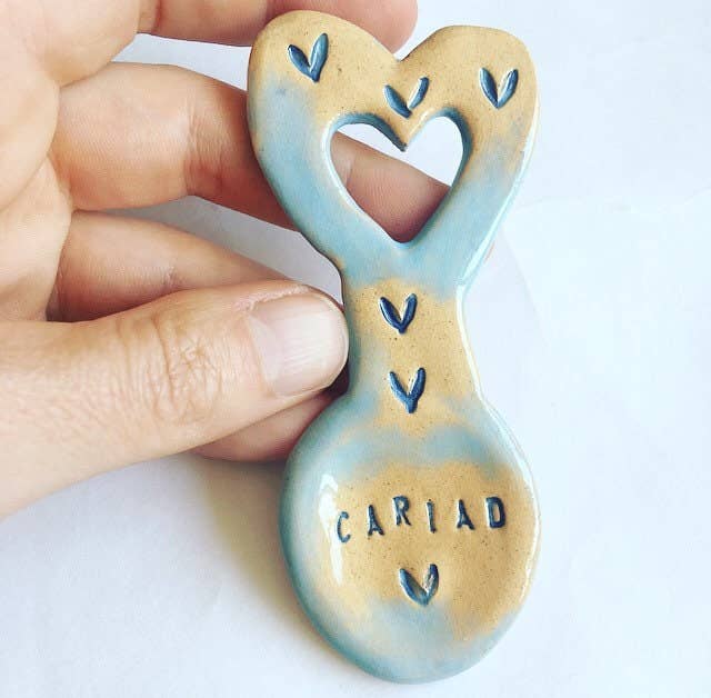 Small Ceramic Love Spoon: Welsh Cariad Gift, Made in UK