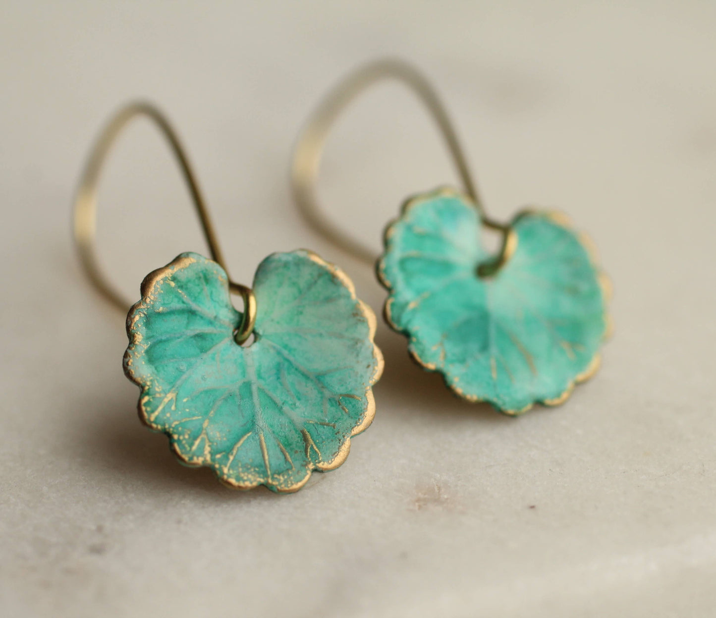 Silk Purse, Sow's Ear - Seafoam Turquoise Leaf Earrings