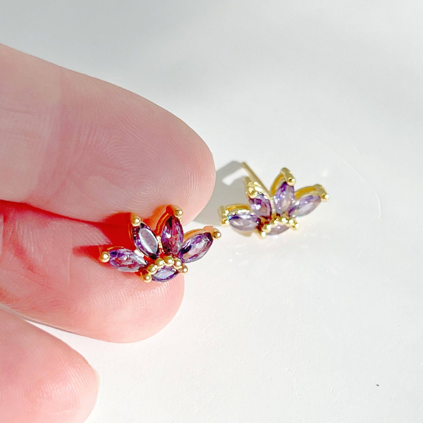 Ninaouity - Purple Marquise Zircon Stud Earrings