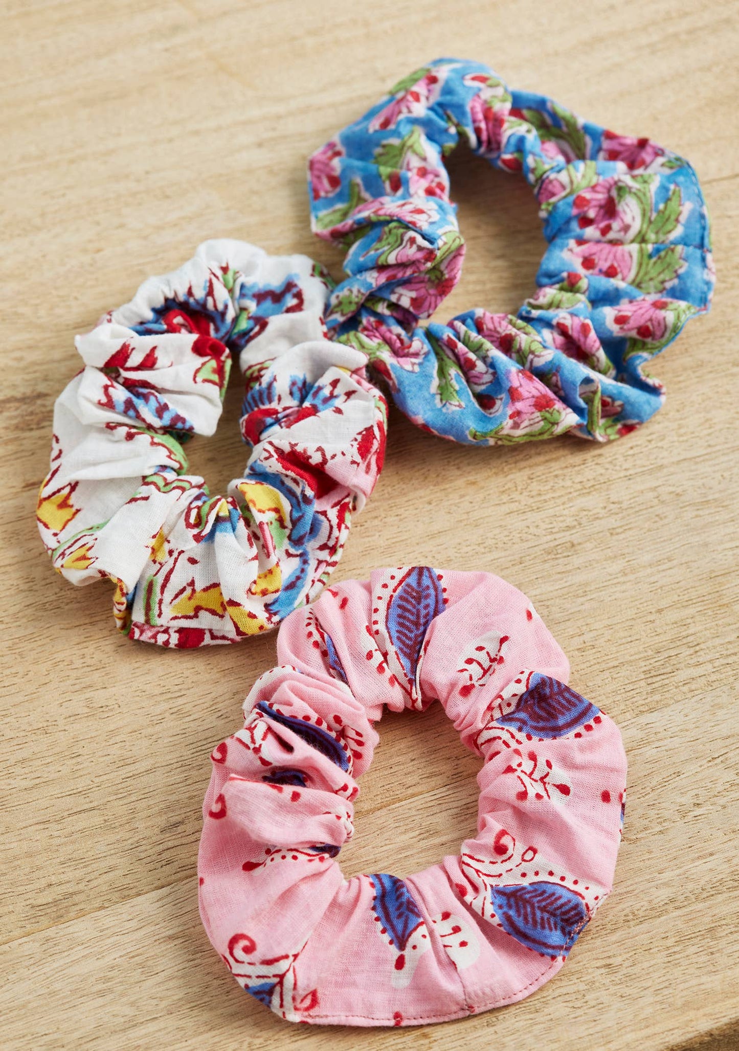 Namaste - Block Print Scrunchie - Mixed Prints