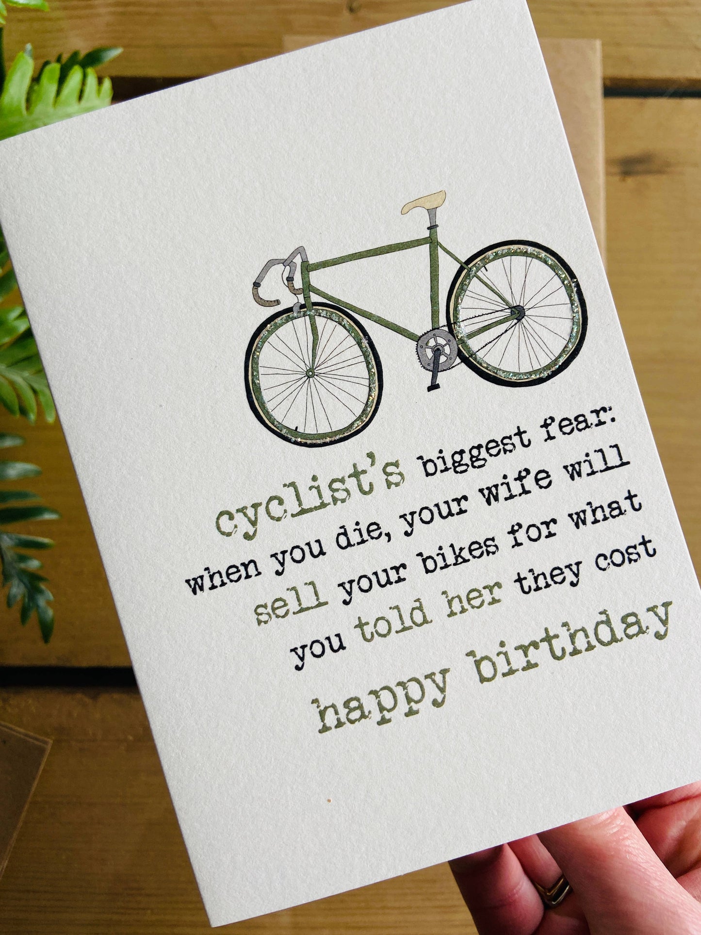 Dandelion Stationery - Cyclists Biggest Fear - Humorous Greetings Card