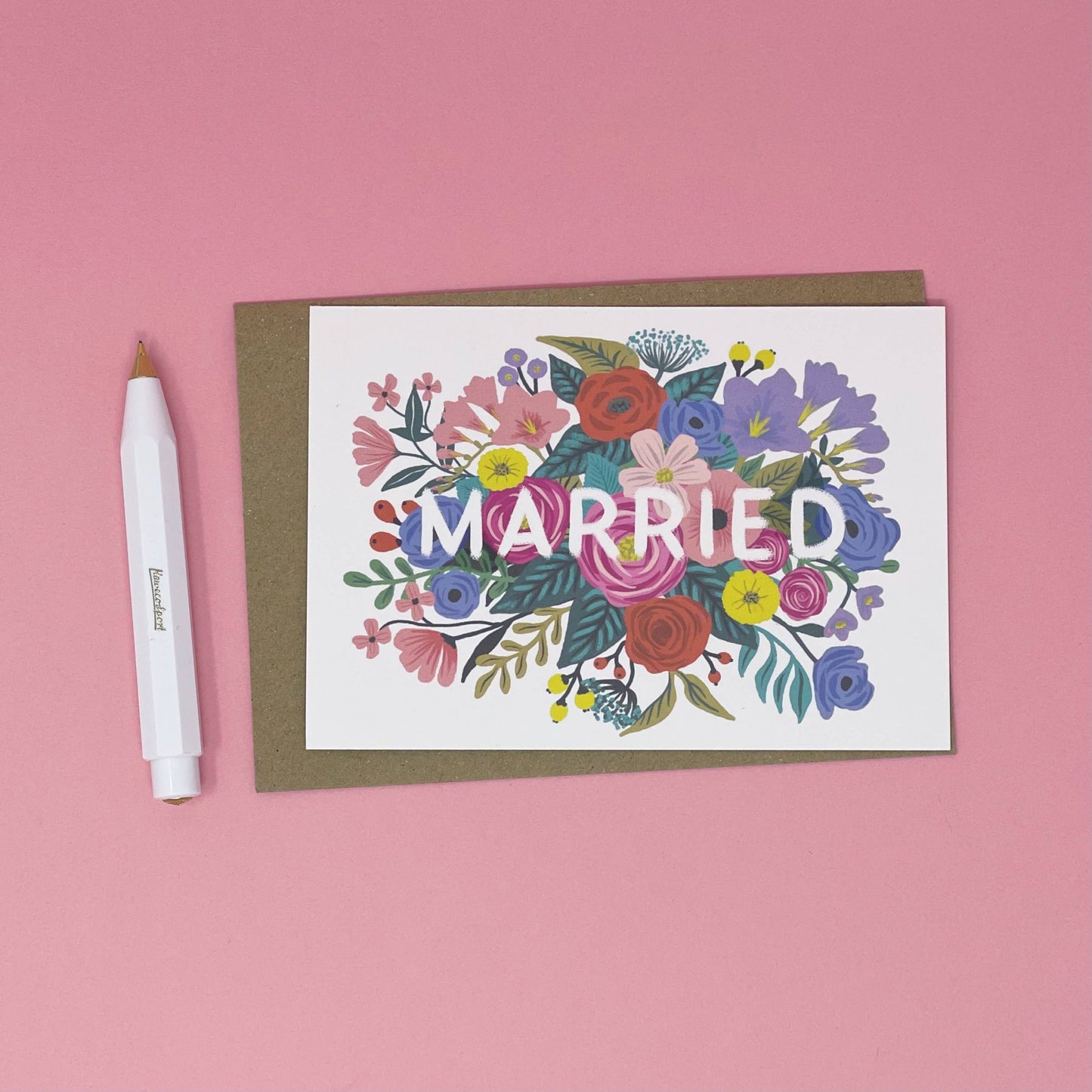 Lomond Paper Co - Married Floral Wedding card