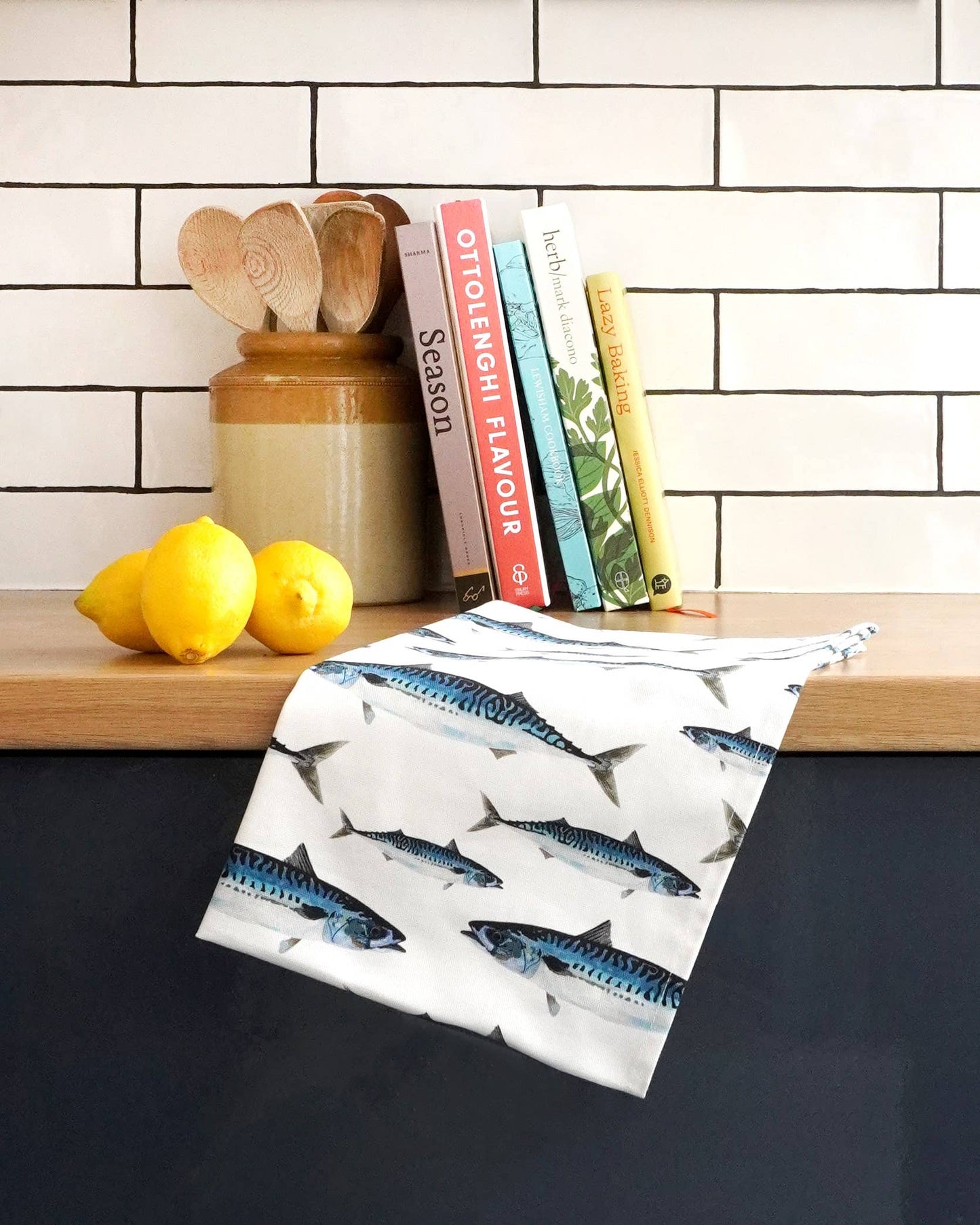 Mackerel Tea Towel – 100% Cotton - Seaside Kitchen Towel