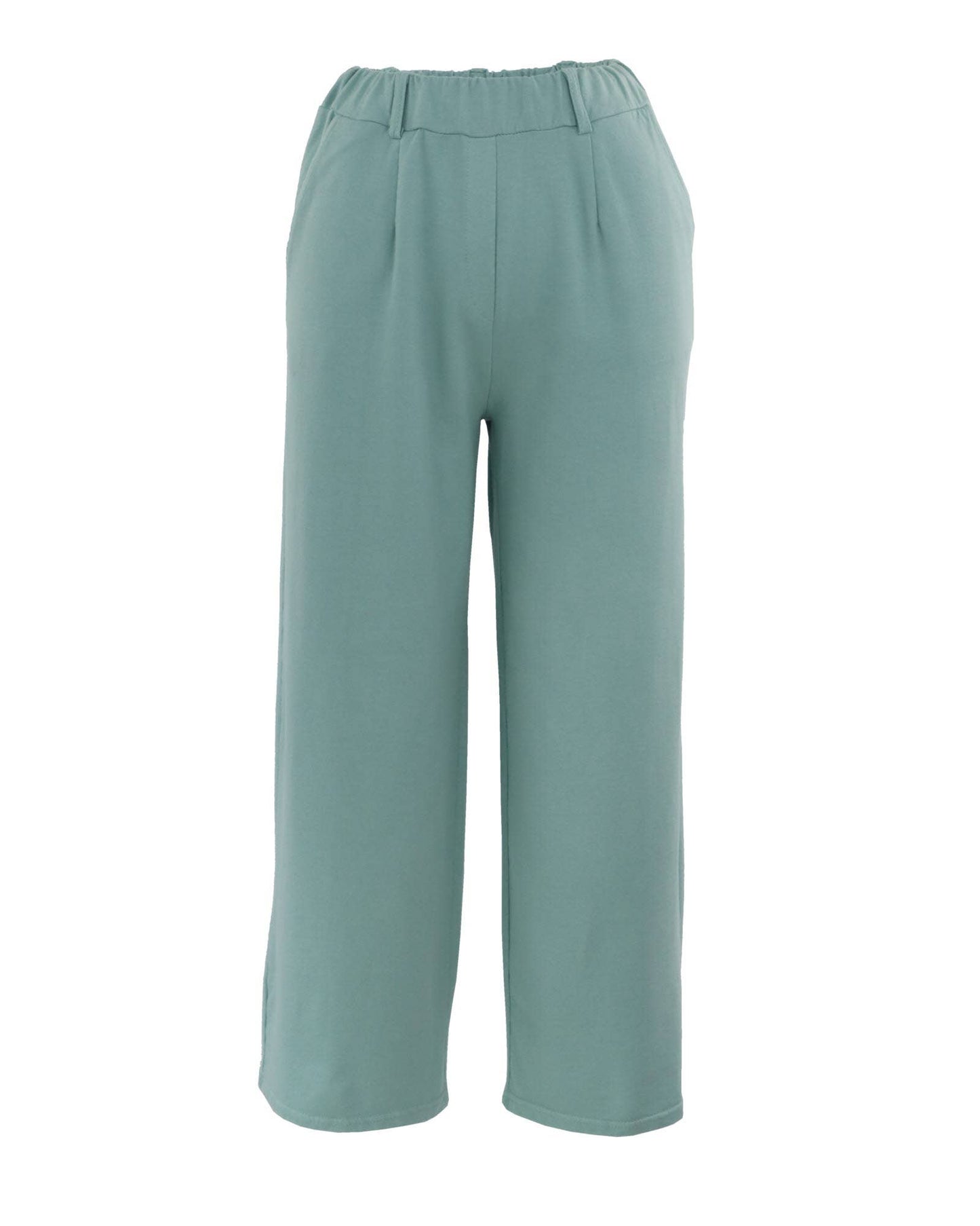Cadenza Wide Leg Cotton Jersey Trousers: Pink Peppercorn / Small