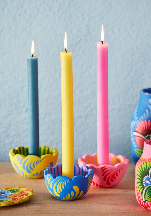 Namaste - Shapla Handpainted Flower Candle Holder