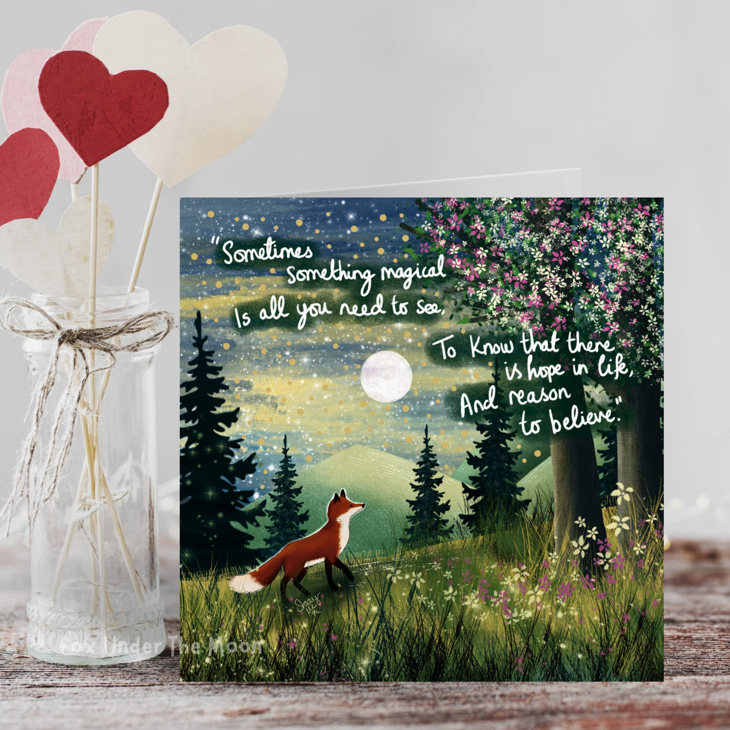 'Magical' - Greeting Card From Fox Under The Moon